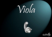 Viola - přívěsek rhodium