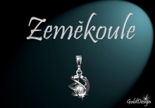 Zeměkoule - přívěsek rhodium